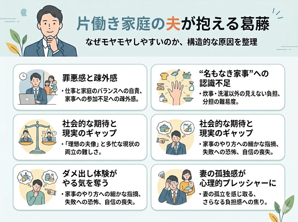 片働き家庭の夫が抱える葛藤