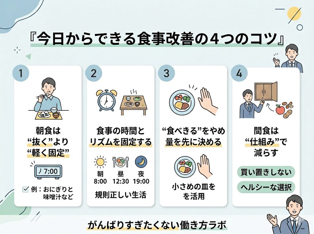 在宅勤務者向け｜今日からできる食事改善のコツ