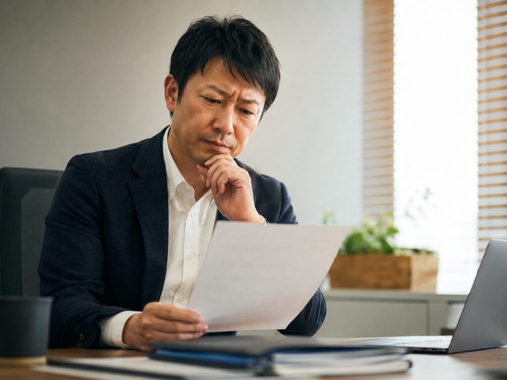 書類を読む管理職