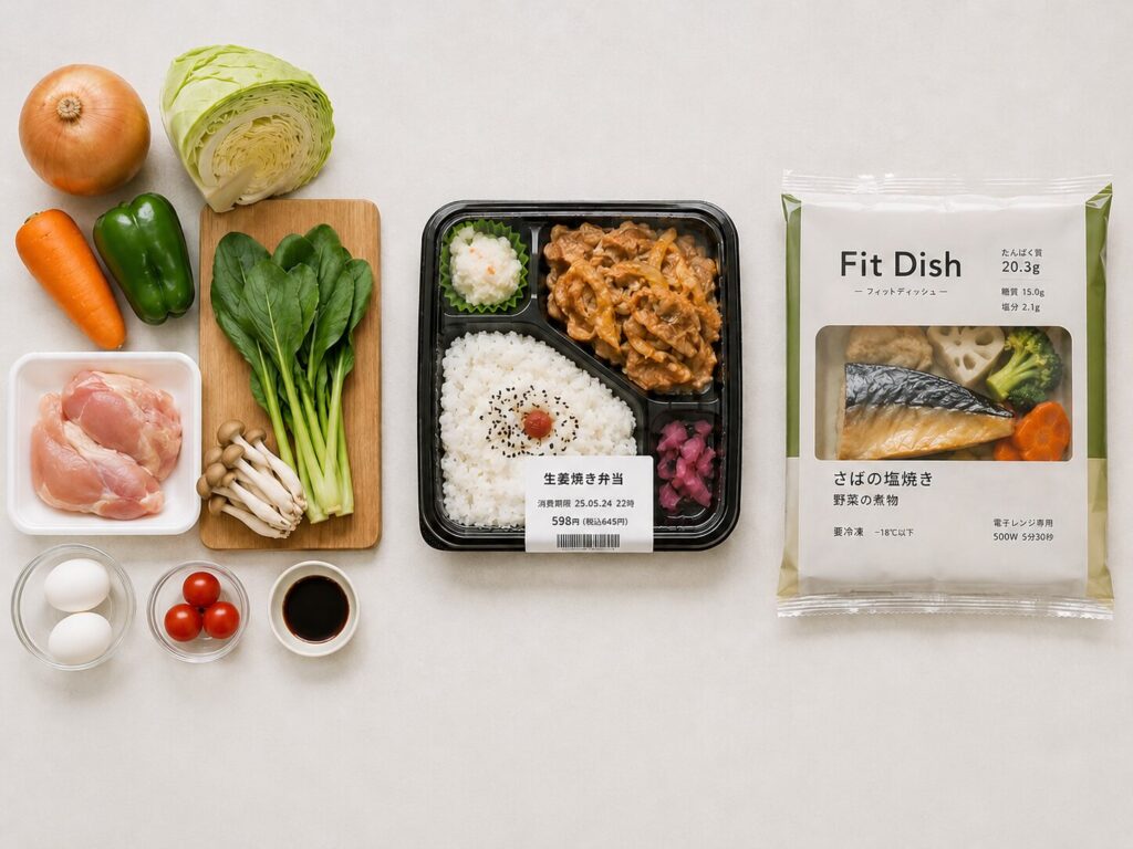自炊 or コンビニ弁当 or 宅配食