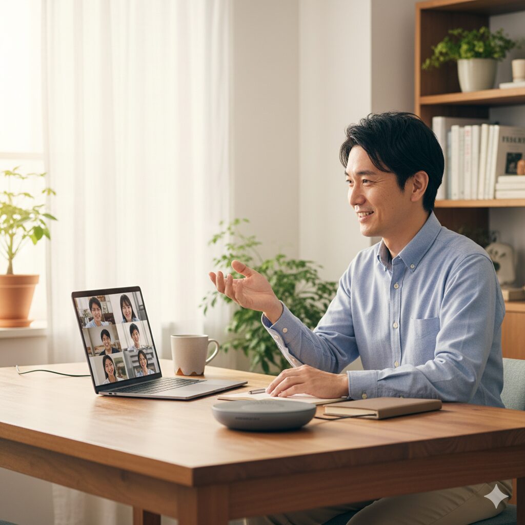 在宅勤務withスピーカーフォン