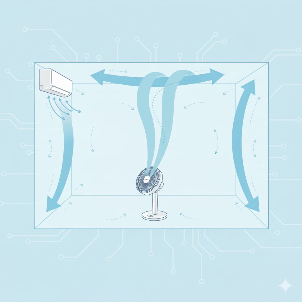 サーキュレーターで空気を循環