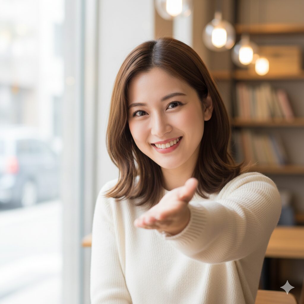 あなたを指し示す女性