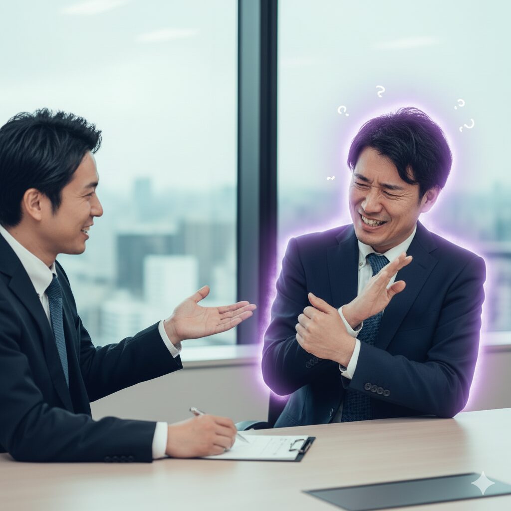 謙遜する会社員