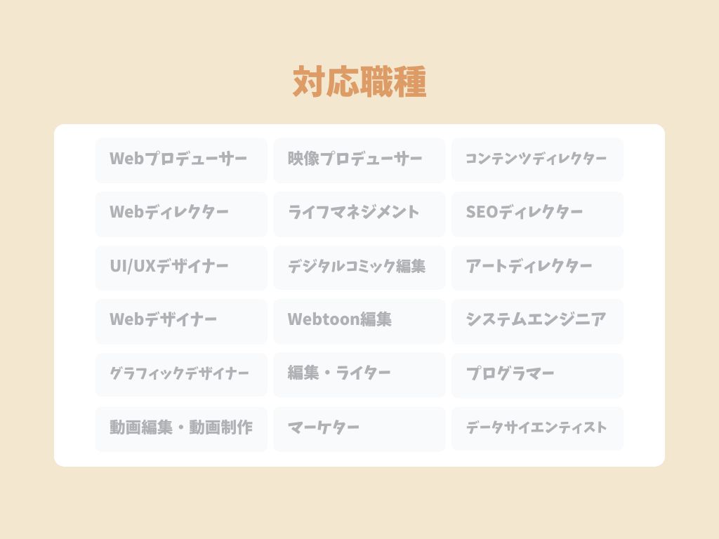 High-Five対応職種一覧