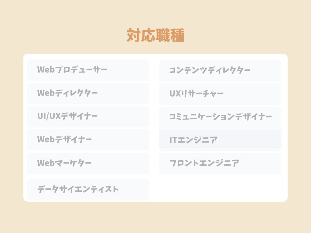 High-Five対応職種一覧