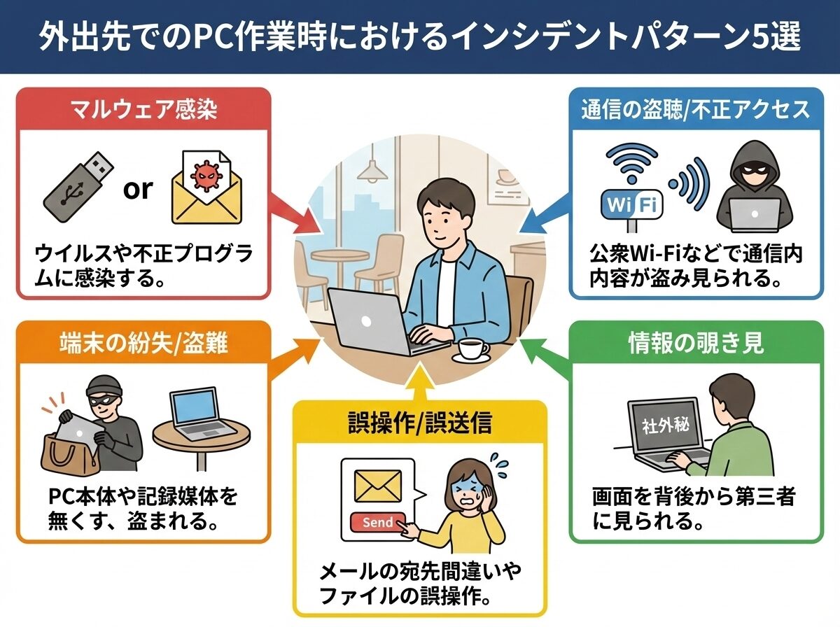 外出先でのPC作業のインシデントパターン