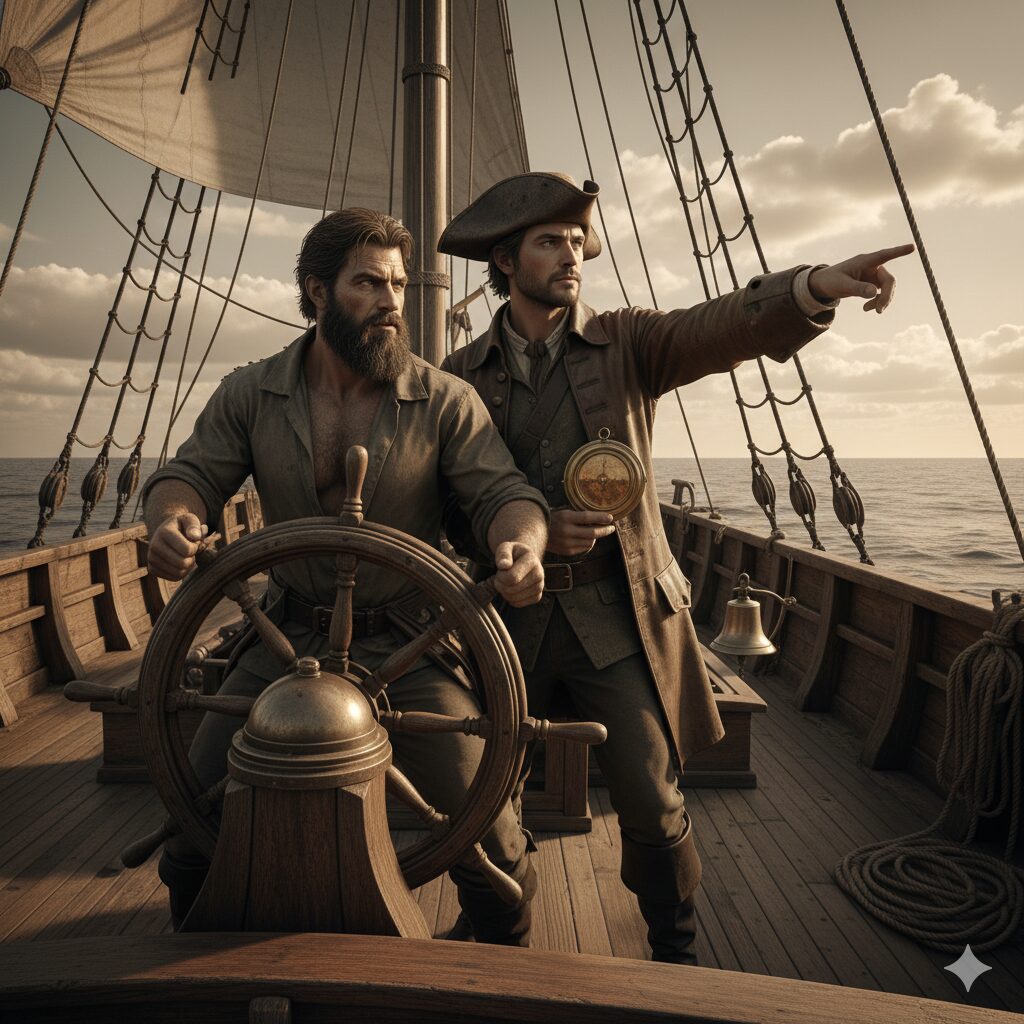 操舵手と航海士