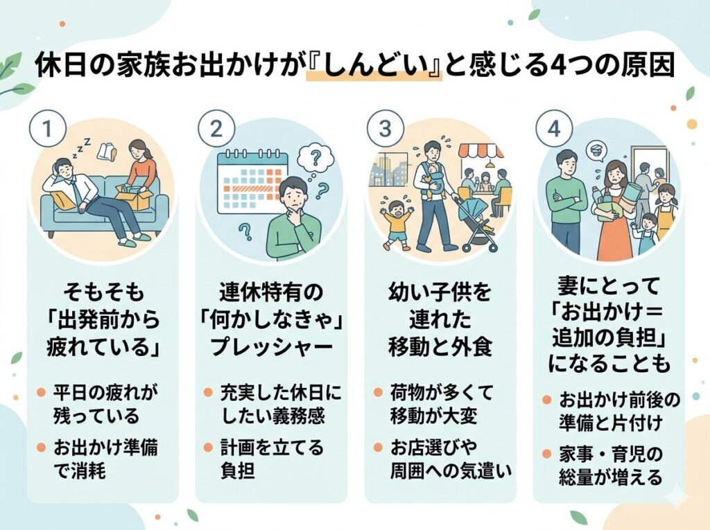 家族とのお出かけがしんどいと感じる4つの原因