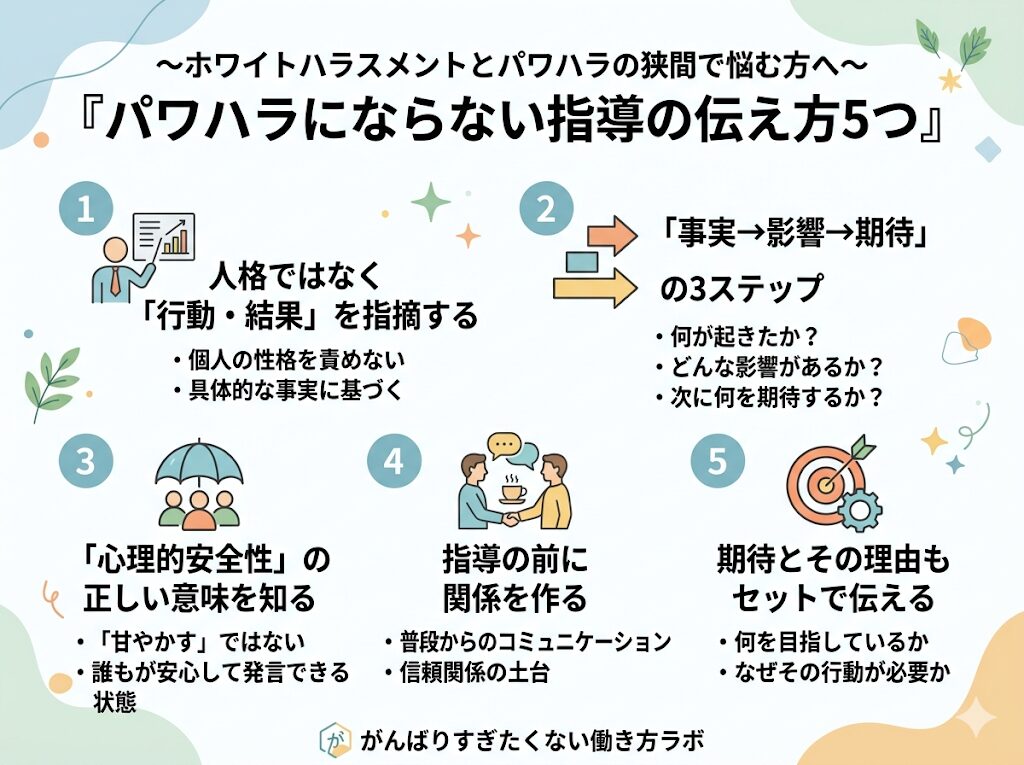 パワハラにならない指導の伝え方５つ