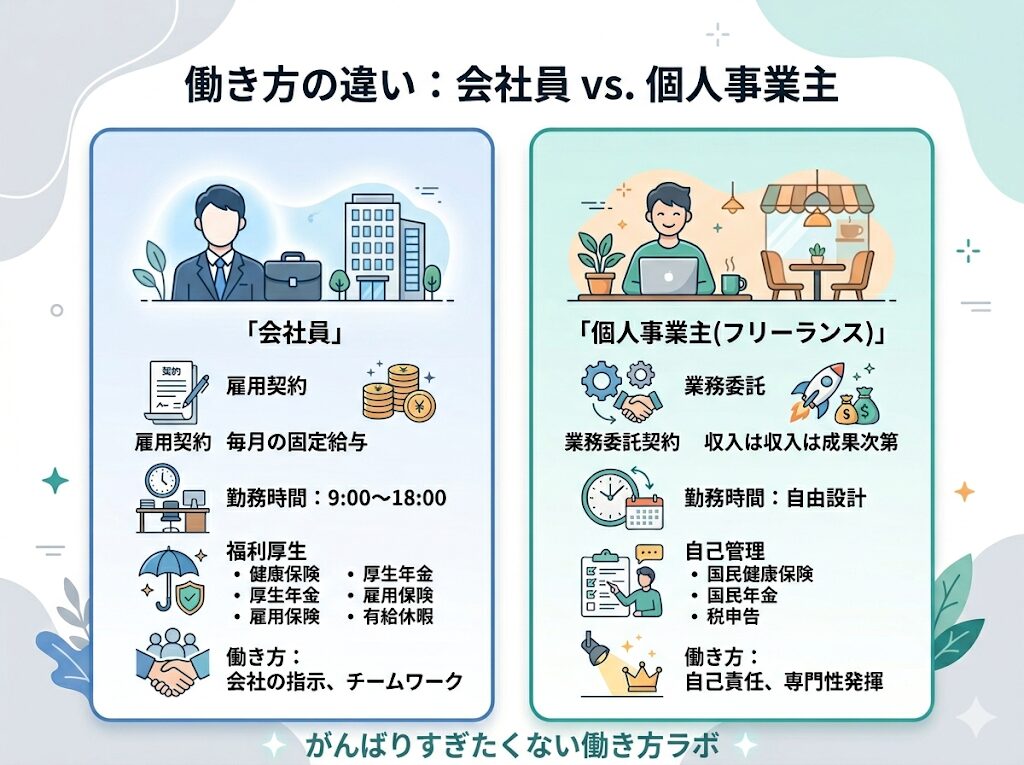 働き方比較｜会社員vsフリーランス