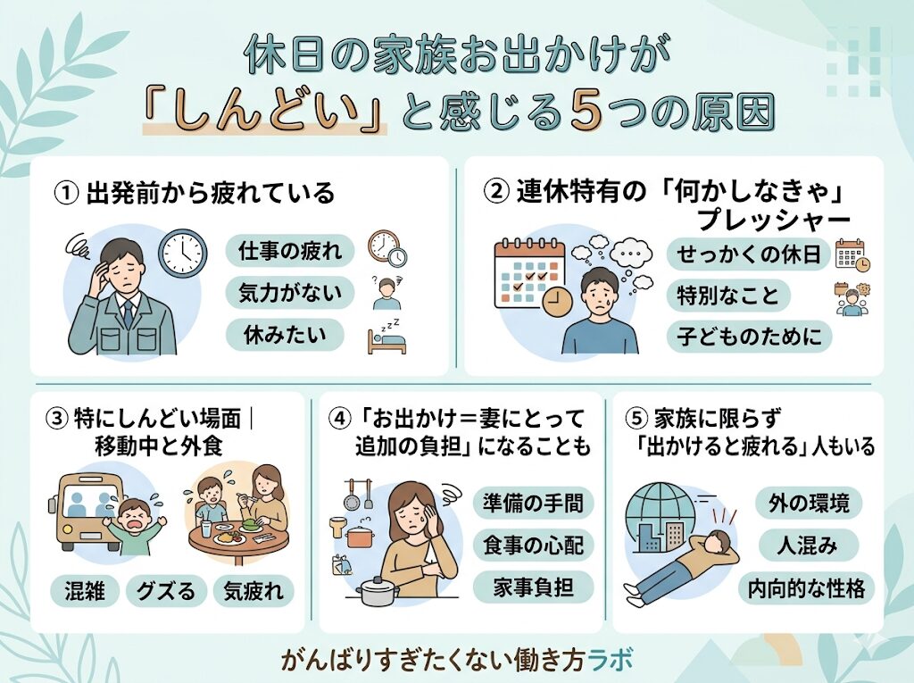 休日の家族お出かけがしんどいと感じる5つの理由